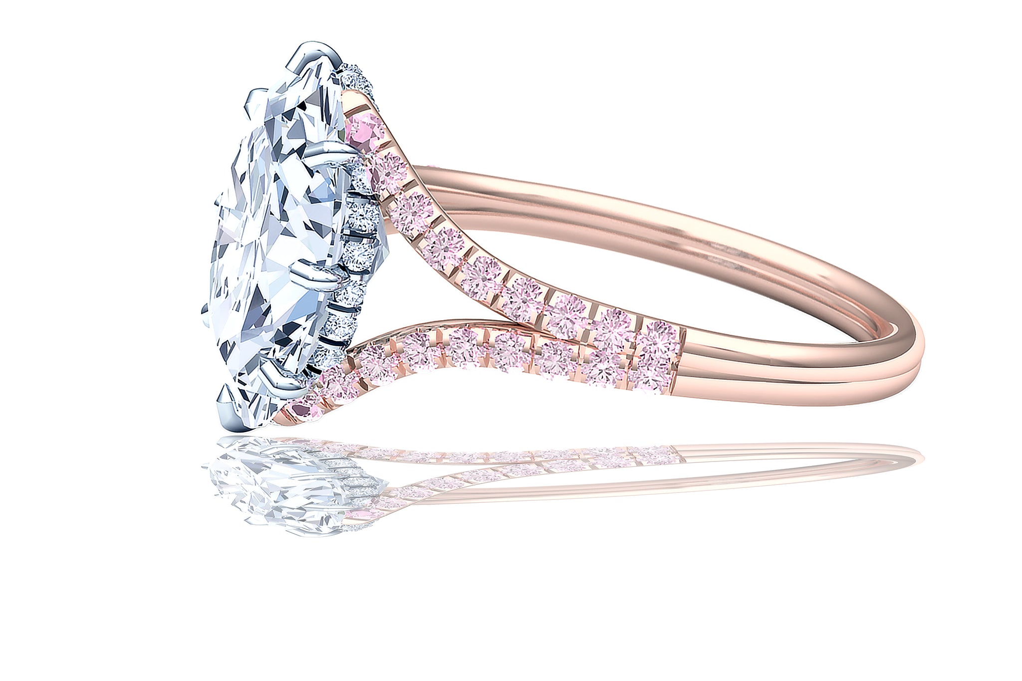 Elegant Cushion Cut Three Stone Pink Sapphire Engagement Ring In Sterl –  mdcozyjewelry