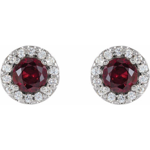 .90 ctw Ruby and Diamond Halo Earrings