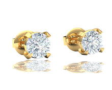 Load image into Gallery viewer, 1 CTW Round Brilliant Diamond Stud Earrings